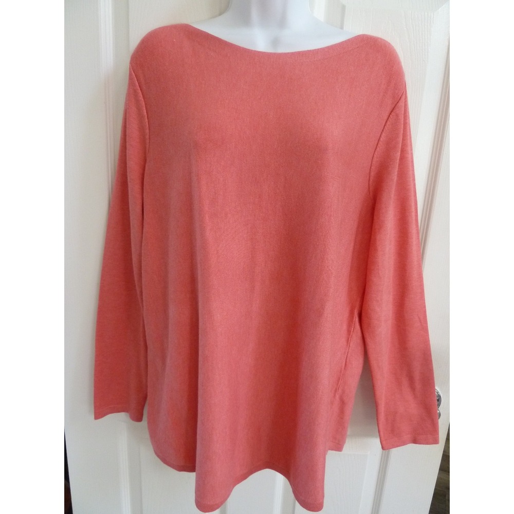 NWOT CHICO'S Sz 2=Large Boatneck Pullover Sweater Lightweight  Classic